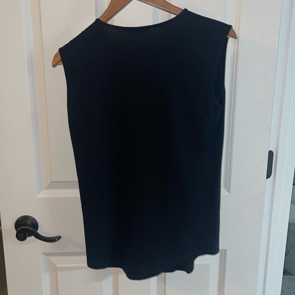 BALMAIN Tank Top Black Gold Graphic Print Heavy Gold Hardware Sleeveless Sz 36/4 - Picture 10 of 14